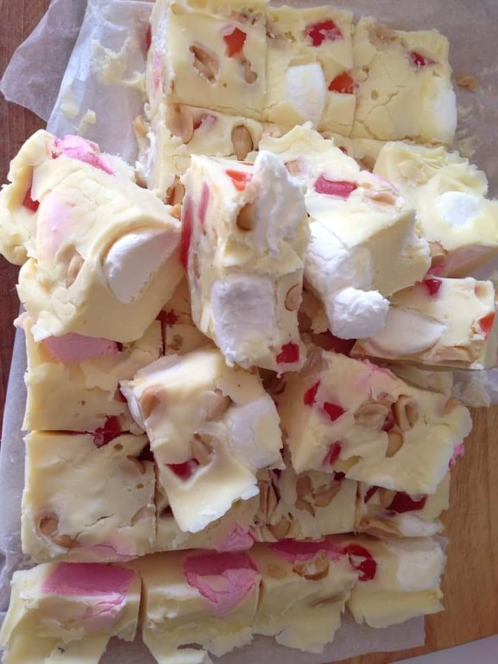 White Chocolate Rocky Road Fudge Recipe