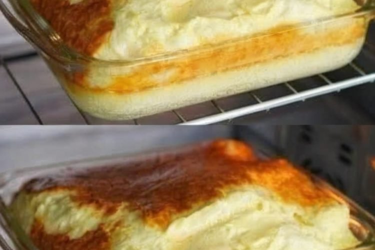 Three ingredient baked breakfast golden and fluffy