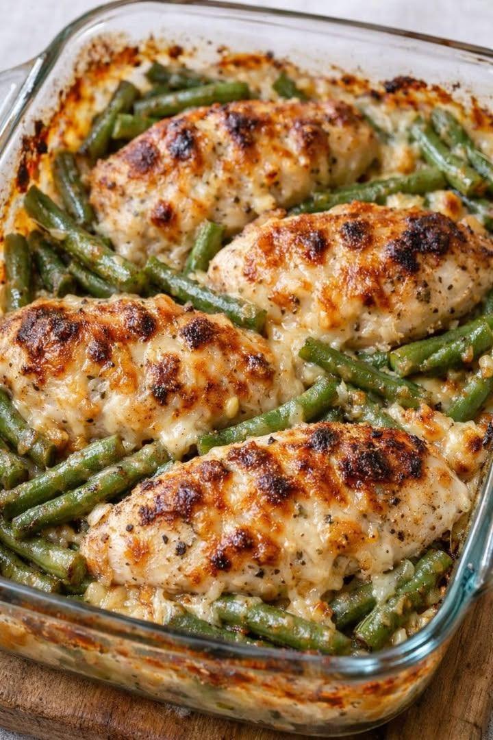 Oven-Baked 4-Ingredient Amish Chicken and Green Bean Bake: Simple, Rustic Comfort