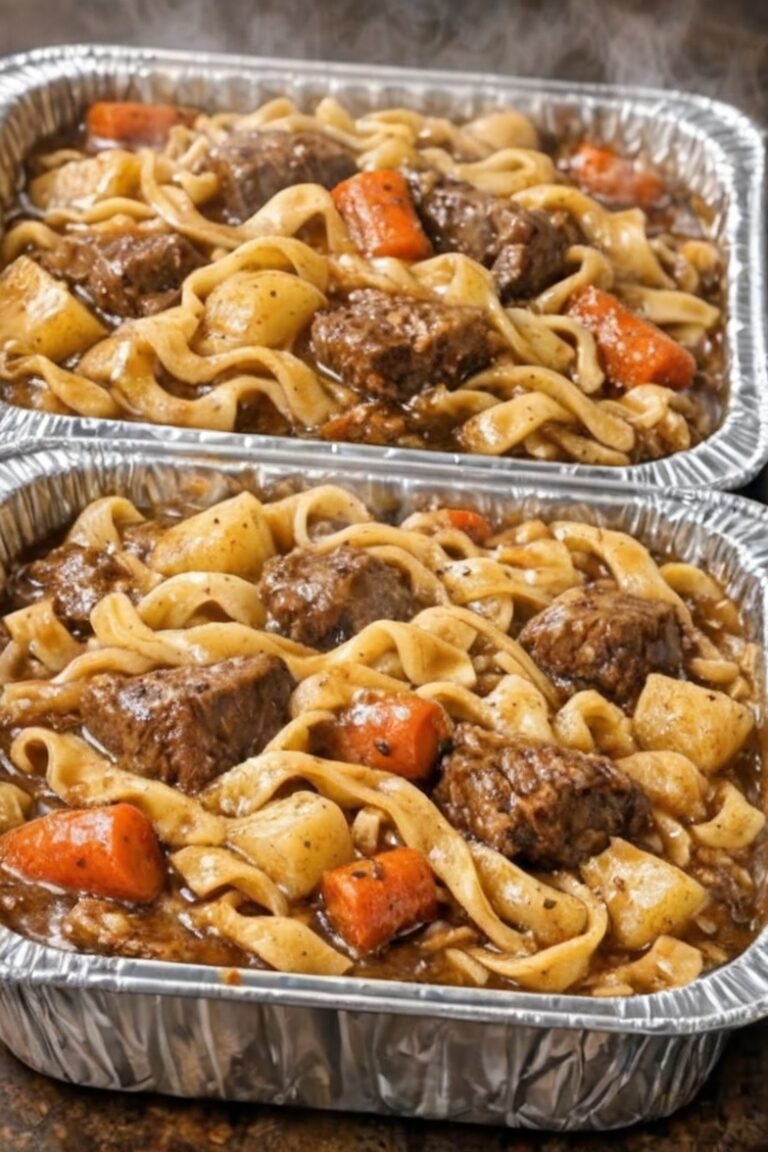 Slow Cooker 3-Ingredient Beef Stew Noodles