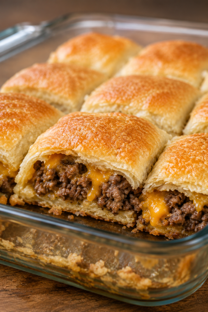 Cheesy Beef Crescent Bake