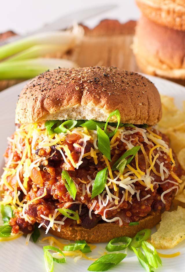 Quinoa and Bean Sloppy Joes