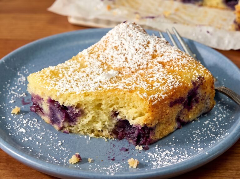 Glazed Lemon Blueberry Angel Food Bars