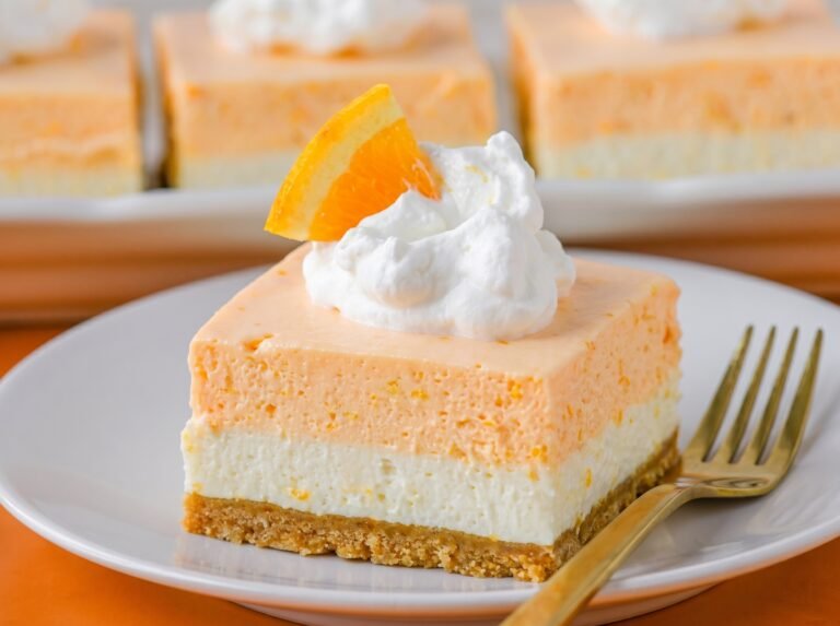 3-Ingredient Orange Creamsicle Cake Bars